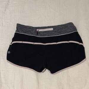 lululemon athletica Black and Gray Women's Speed Up Shorts